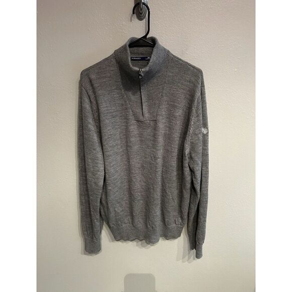 B. Draddy Mens XL 100% Alpaca 1/4 Zip Pullover Gray - Picture 1 of 8